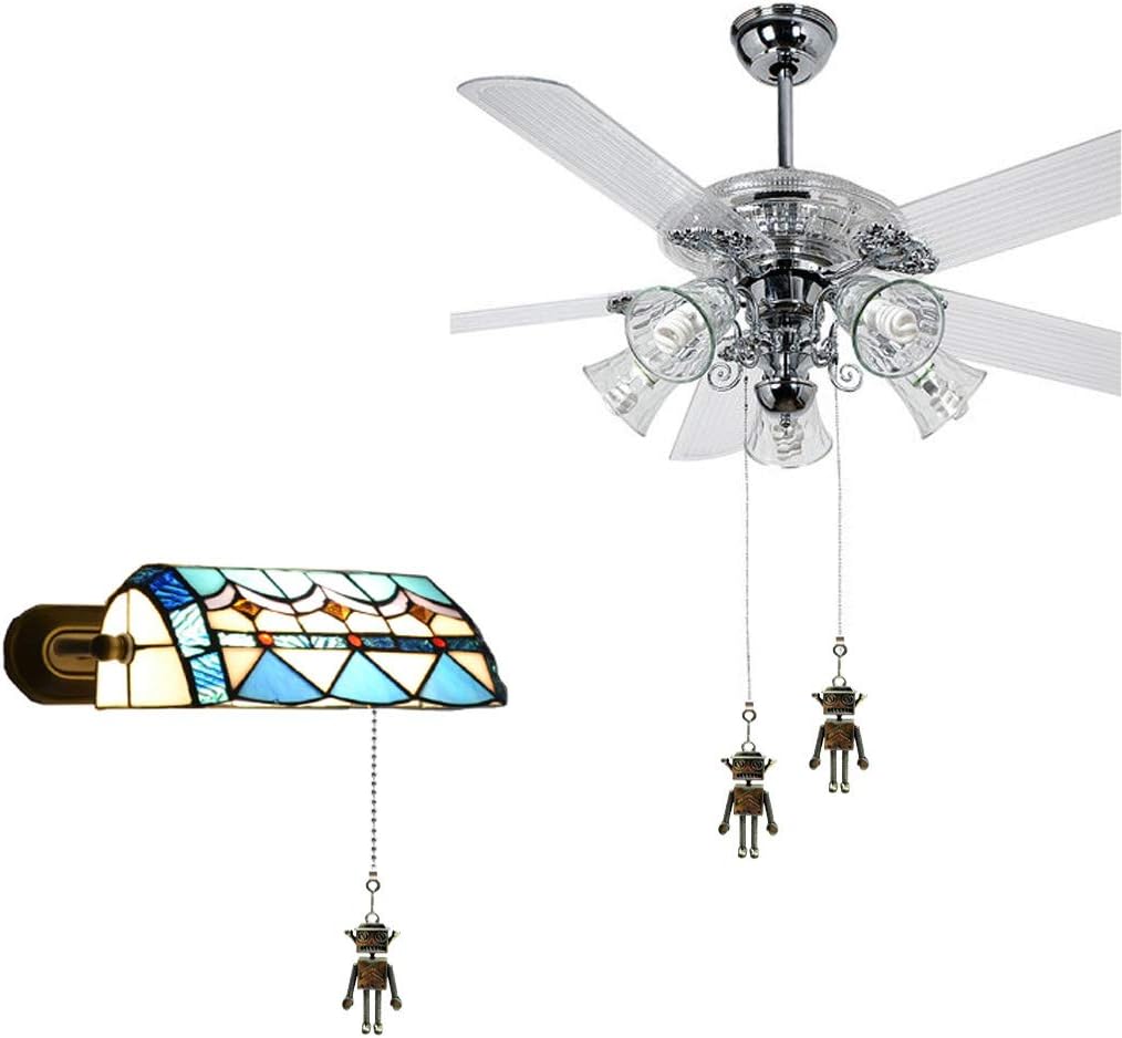 Ceiling Fan Pull Chain Extender, 12 inch Antenna Robot Fan Pull Chain Extension with Connector, Pull Chains for Ceiling Fans and Lights