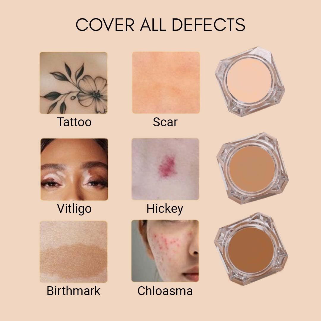 Cuffs N Lashes Cover Pot Concealer 14g – Full Coverage Cream Concealer for Dark Circles Acne Scars &Redness | Long-Lasting Blendable Makeup Base for All Skin Types (Orange Corrector - C1) - Image 6 thumbnail
