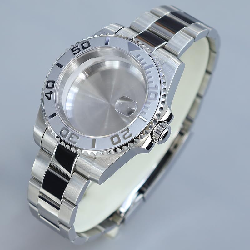 Men's 40mm Stainless Steel Diving Watch Case with Black Bezel for NH35/36 Miyota 8215 2824 Movement Custom Modding