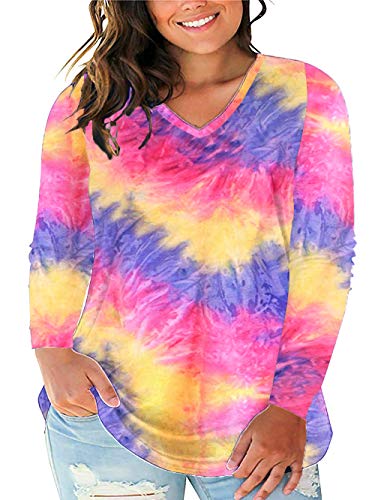 Plus Size Tie Dye Shirts for Women 2X Casual Tunic Tee Tops ZC 20W