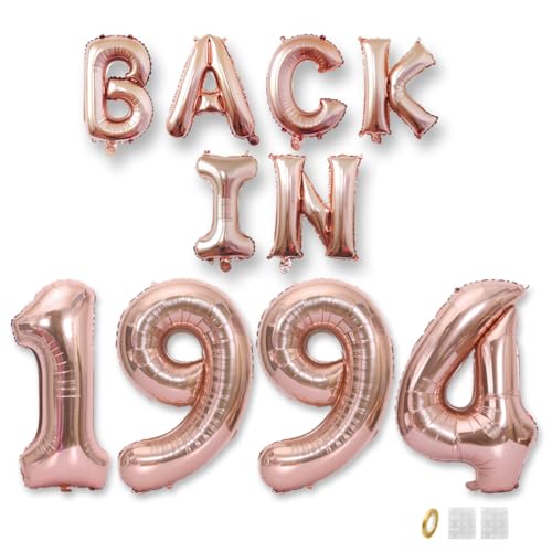 Jurxy Decoración de globos de cumpleaños número 31, color oro rosa, letras de papel de aluminio, globos de letras de feliz cumpleaños, suministros de fiesta para hombres y mujeres, accesorios de