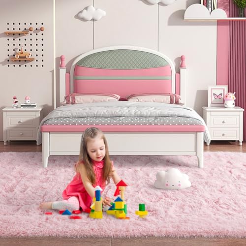 Pink Rugs for Living Room Fluffy 4x6 ft Bedroom Rug Non-Slip Area Rugs Shag Carpet for Nursery Kids PlayRoom Dorm Office Indoor Modern Plush Carpets Girls