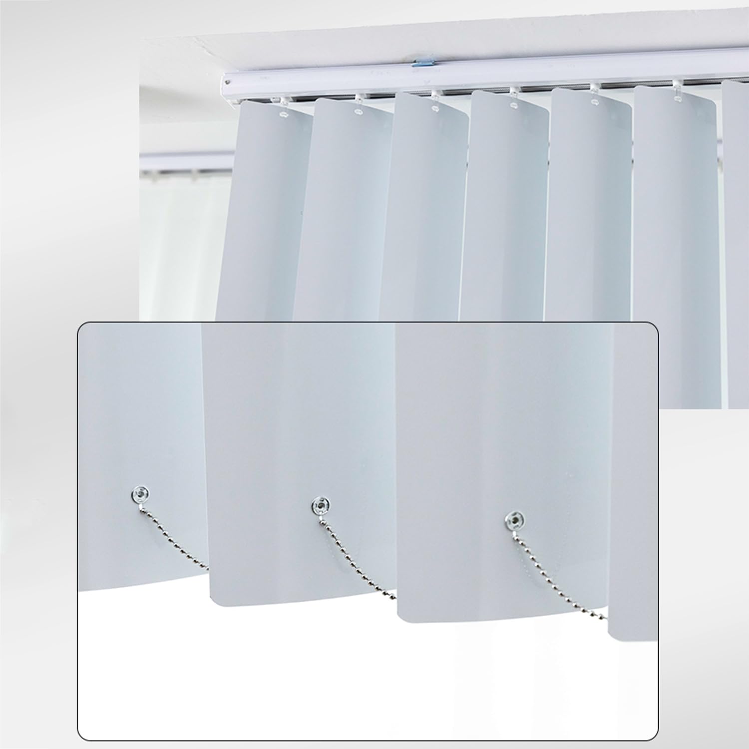 Lamellenvorhang Komplettset Schiebevorhang Nach Maß viele Größen & Farben Blickdicht lichtdurchlässig Fenster Vorhang Aluminium Vertikaljalousie Verdunkelungsgardine (55cm x 230cm)