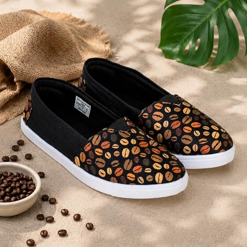 Image of TRASE Women Lightweight Slip-on Bellies | Comfortable Fabric Flats for Everyday Walking | Soft Insole | Flexible Anti-Skid Sole | Casual Printed Shoes