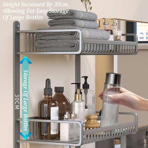 Toallero estante de aluminio para organizar baños pequeños y salones modernos 5