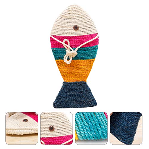 Brinquedo interativo para gatos da POPETPOP, placa de raspagem de gato, colorido listrado, peixe de