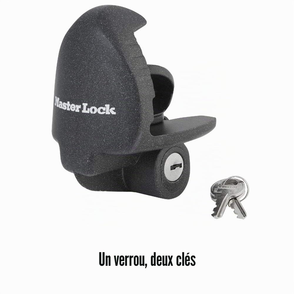Master Lock 379ATPY Verrou d'attelage de remorque de taille universelle pour sécuriser les camping-cars, remorques à chevaux, remorques à outils et plus encore, noir