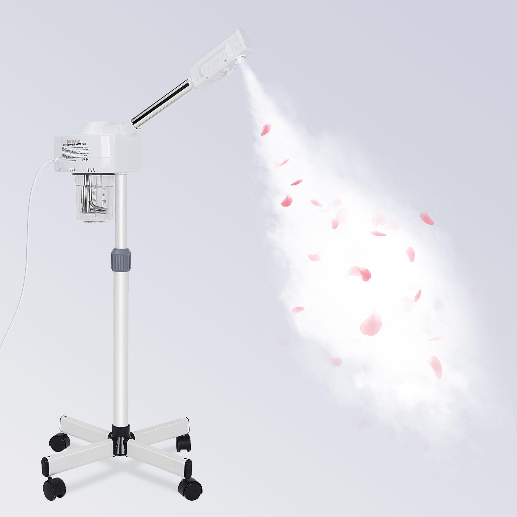 ​Saicool Professional Facial Steamer - Standing Ozone Facial Steamer on Wheels w Hot Mist for Facial Treatment Personal Care for Spa Salon Home Use