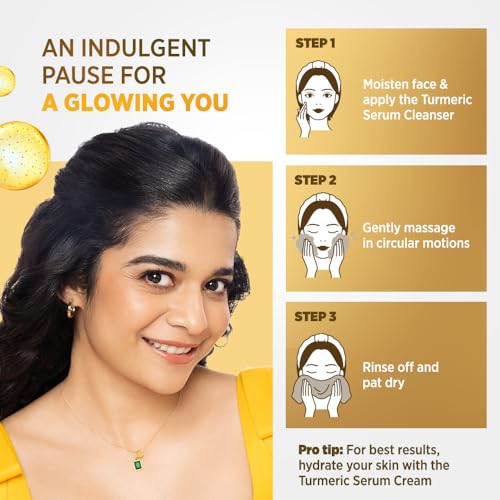 Image of Himalaya Turmeric Serum Cleanser | Niacinamide + Vitamin E + Serum Infused Facewash| Clears dark spots for glowing skin | 180ml