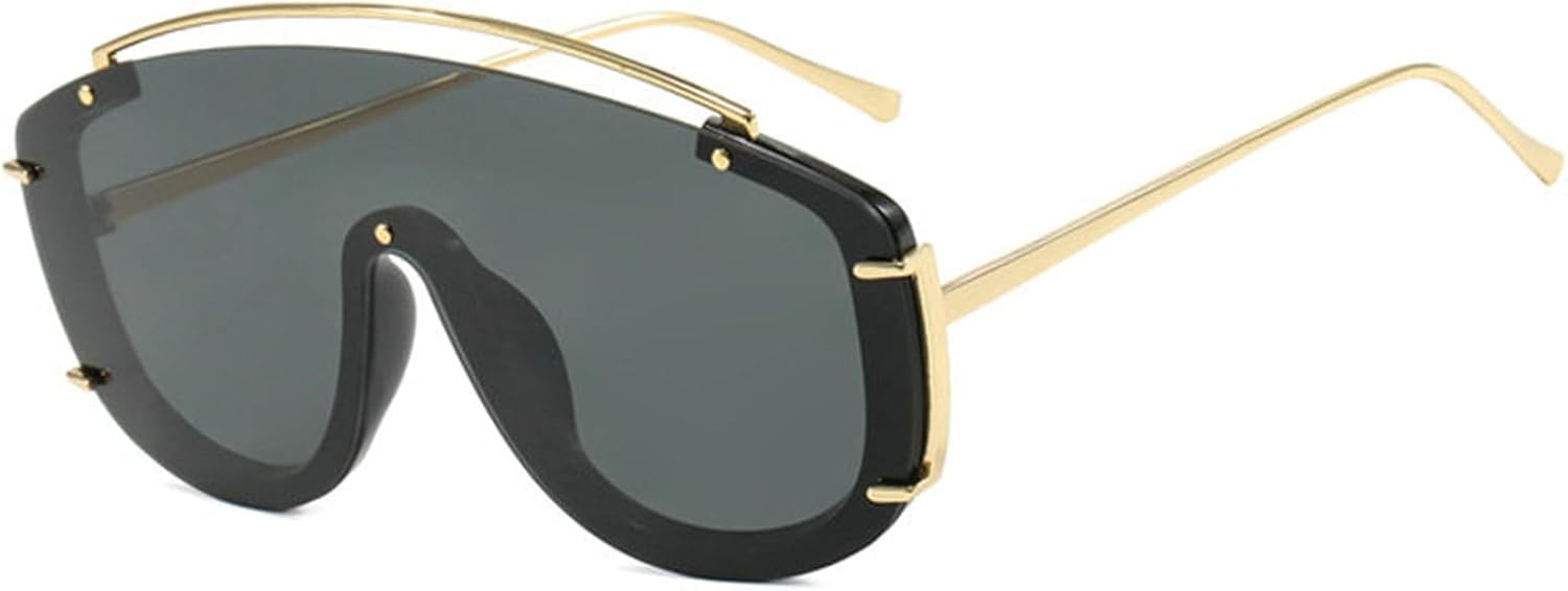 willochra Popular Oversized Pilot Sunglasses Women Men Luxury Big Frame Mask Glasses Goggle Flat Top Rivet Sunglasses F28 ​ - Image 2