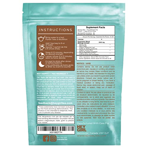 Hey Girl Detox Tea for an Effective Body Cleanse | Colon Cleansing Herbal Laxative to Debloat - with Senna Leaf and Peppermint Tea - Image 3