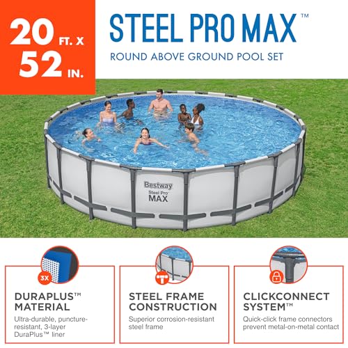 Image of Bestway Steel Pro MAX 14' x 33 inch Round Above Ground Pool Set | Includes 530gal Filter Pump
