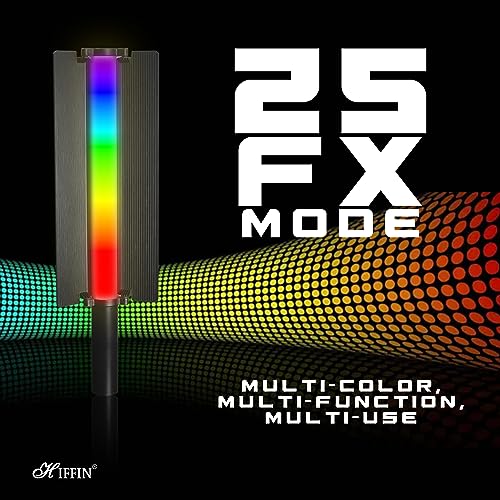 HIFFIN (HF-600 RGB) Portable Light Wand Handheld RGB LED Stick Light for Photography, 2500K-9900K Adjustable, 24 Fx Light Effect, Power 24W, Barndoor, 5200mah in Built Battery - Image 8