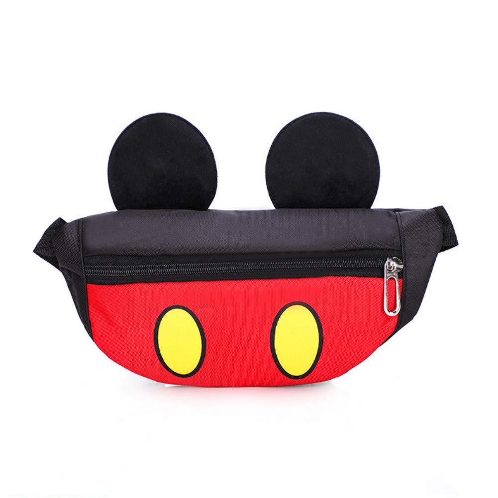 Toddlers Boys Girls Cartoon Fanny Pack Waist Pack Cute Canvas Crossbody Purse Handbag with Mouse Ears