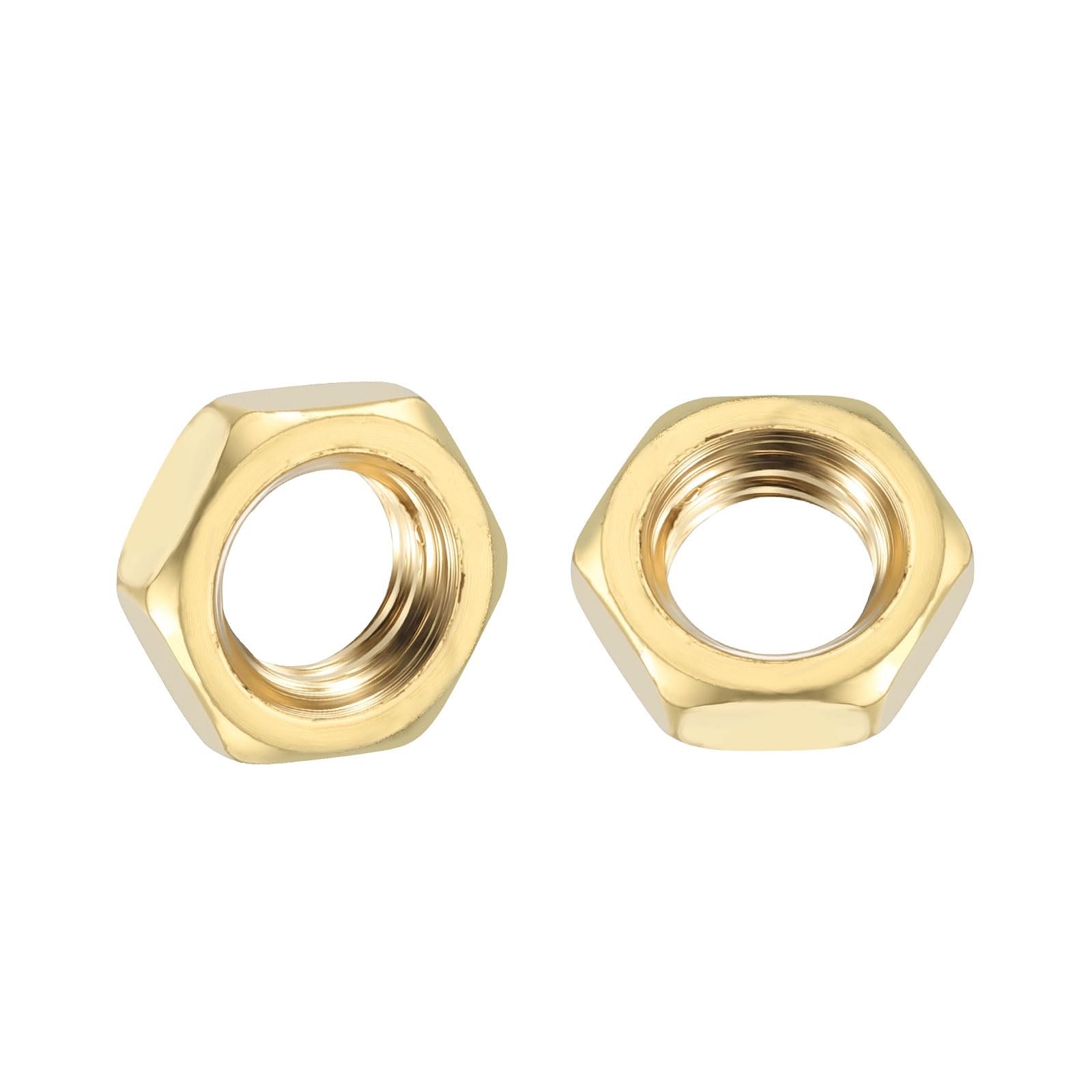 Kozelo 6pcs Hex Nuts - [M12-1.75] Brass Hardware Nuts for Mechanical Repair & Assembly, Electrical Fastening, Standard Metric Coarse Thread Nut, Yellow — image 1