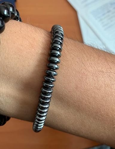 Pulseira De Bolinha Masculina Pedra Hematita Kit 2 Unidades