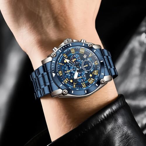 Image of OLEVS Watches for Men Automatic Self Winding Luxury Dress Big Face Tourbillon Skeleton Wrist Watches