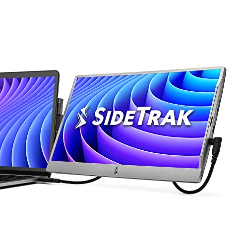 SideTrak Swivel 14' Portable Monitor for Laptop, Screen Extender with Patented Swivel Hinge, Attachable Travel Monitor, Dual Screen FHD Display, USB-C® & HDMI, (Dark Gray)