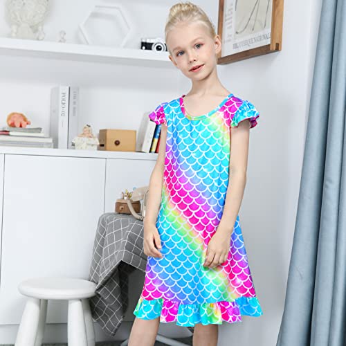 Image of Girls Nightgowns Unicorn Sleepwear Night Sleep Dress Pajamas Little Kids Toddler Soft Nightgown