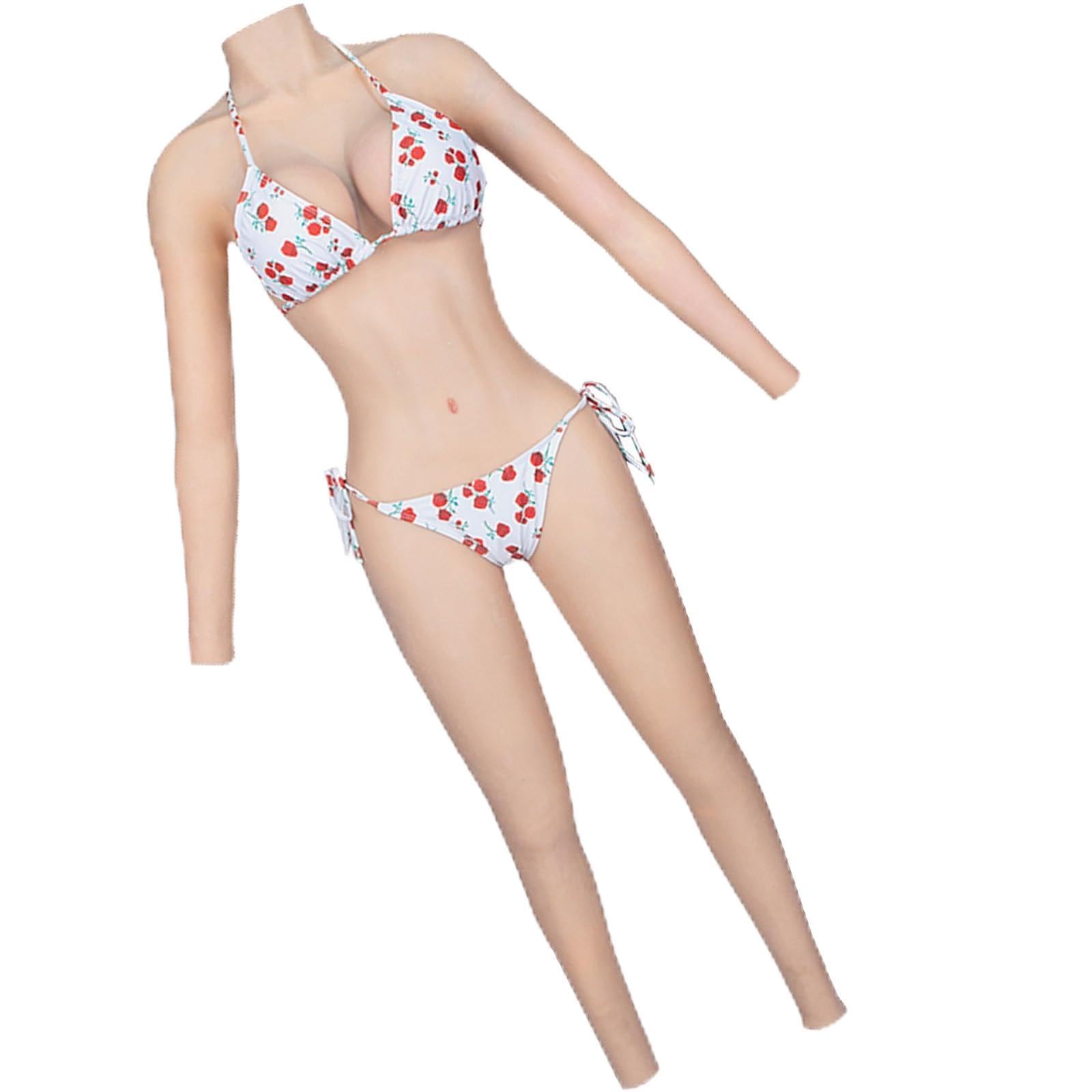 Silicone Bodysuit Fake Vaginal Whole Body Silicone Body Suit C-G Cup Fake Breast for Crossdressers Transgender Men