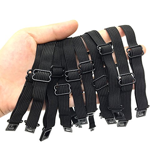 HUELE 10PCS DIY Accessories Bow Tie Adjustable Polyester Belt With Clips Black - Thumbnail 3