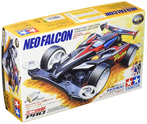 Tamiya Mini 4WD PRO 17 Neo Falcon escala 1/32 con chasis MS para carreras de alta velocidad