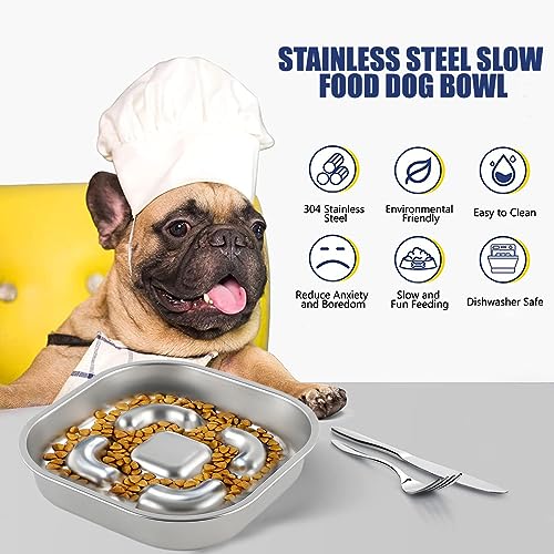 Slow Feeder Hundenapf Einfügung,Anti Schling Napf Anti Choke Große Hundenäpfe Kieselgel Slow Feeder Bowl für Hunde Fressnäpfe für Hunde Zubehör,Entlastet die Verdauung (Hundeteller)