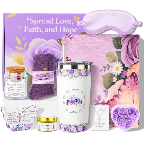 Christian Gifts For Women, Religious Gift, Christian Mothers Day Gifts For Women Faith, Birthday & Inspirational Spiritual Present For Mom, Bestie, Bff, Sister With Spa Set, Tumbler, Candle, Socks