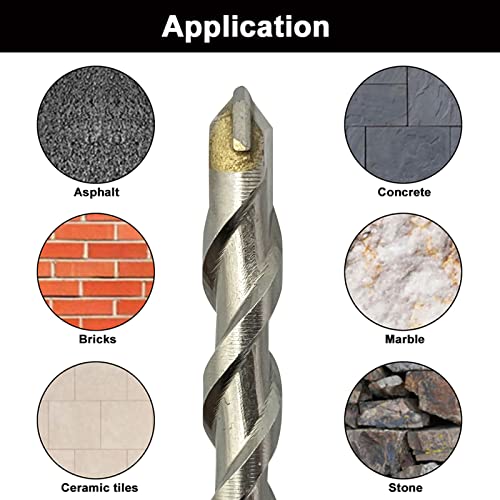 NORTOOLS SDS Drill Bit Set,SDS Plus Rotary Hammer Concrete Drill Set,7 PCS 2 Head-cutters Tungsten Carbide Tip with PGM Mark Power Tools for Masonry Concrete Granite - Image 4