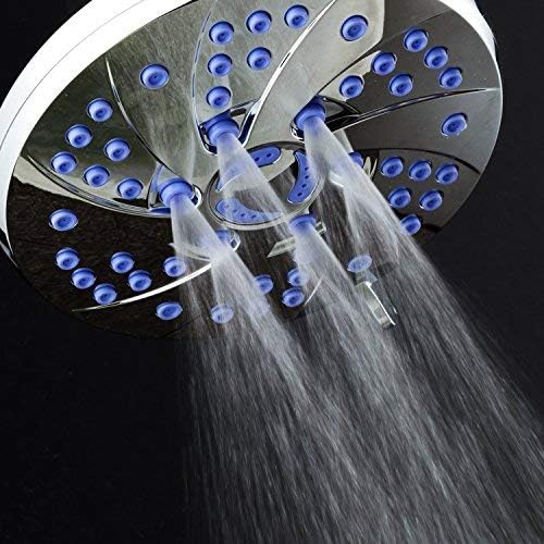 Aquadance Antimicrobial 6-Setting Shower Head, Soft Purple/Chrome, 6"