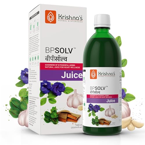 Krishna's BPSOLV Juice with 8 Herbs – Natural Support for Blood Pressure | Herbal Formula for Heart Health, Circulation & Overall Wellness - 1000 ml