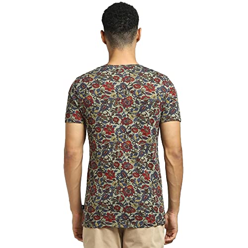 Image of JACK & JONES Men's Cotton Printed Slim Fit Crew Neck T-Shirt