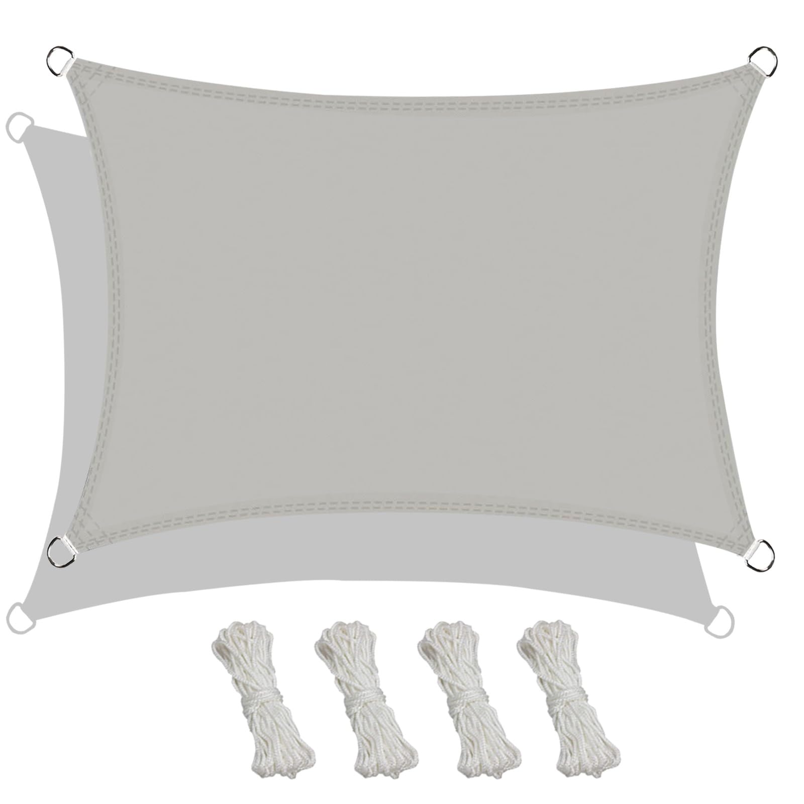Toldo vela de sombra impermeable 1x2.2m gris claro con red de sombra exterior para jardín