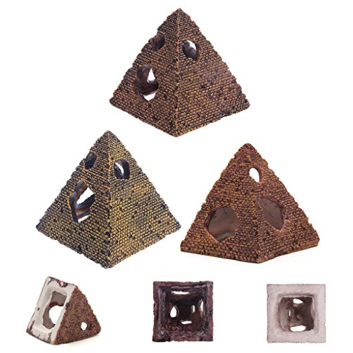Aquarium Hars Egyptische Piramide Rockery Verbergen Grot Vis Tank Ornament Decor Nieuwe aquarium decoratie vis tank ornament aquarium decor kunstmatige landschap voor vis tank grot buis leisteen set vuurtoren - Image 6