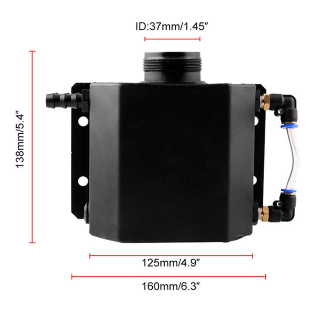 perfk Universal 1L Liquide de Refroidissement Aluminium en-Tête Débordement Récupération Vase d’Expansion
