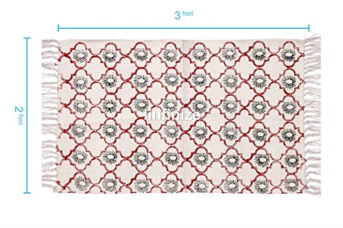 Alfombra de algodón para dormitorio iinfinize decorativa hecha a mano 2x3 3