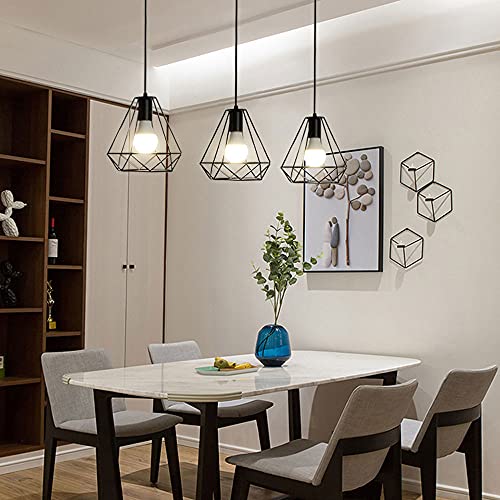 Chandelier industriel retro LED cage en fer pour sublimer un eclairage de table