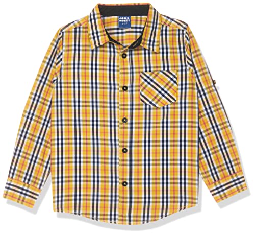 Image of Amazon Brand - Jam & Honey Boys 100% Cotton Printed Regular Fit Long Sleeve Shirt