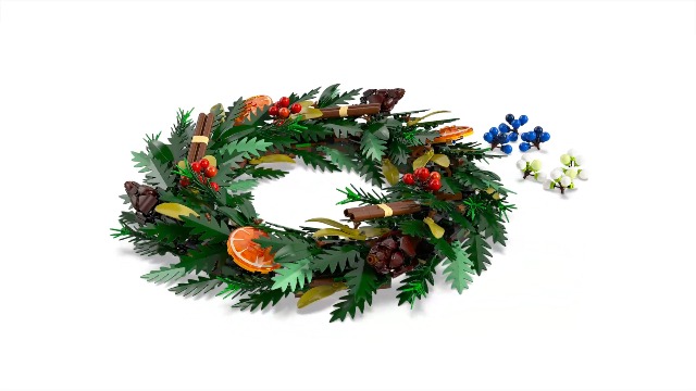 LEGO Icons Wreath-Making Kit Holiday Garland Table Centerpiece