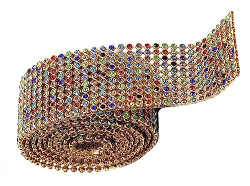 Image of Multi Colour Gold Stone Sheet or Stone Lace for Jewellery Making (1.25miters) 10 Lines Sheet