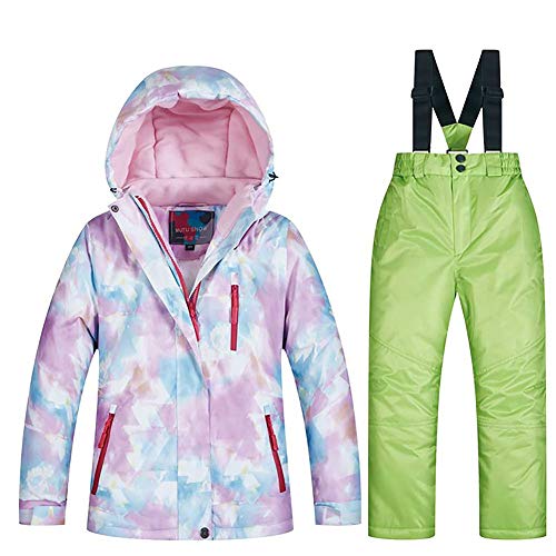 Image of Girls /Boys Snowsuits Hooded Insulated Windproof Winer Coats Ski Jacket Snow Pants Set