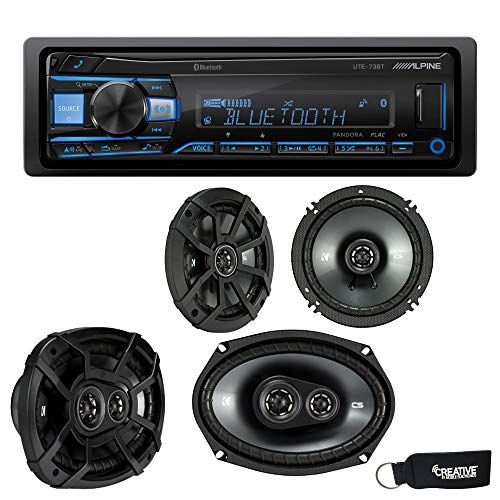 Alpine UTE-73BT Bluetooth Receiver (No CD), a Pair of 43CSC654 6.5' Speakers, and 43CSC6934 6x9...