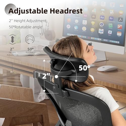 Image of 10 Pack Ergonomic Office Chair with 3D Adjustable Headrest, Mesh Home Office Desk Chairs with Lumbar Support & Flip-Up Armrests for Office, Home and Conference Room(10 Pack)