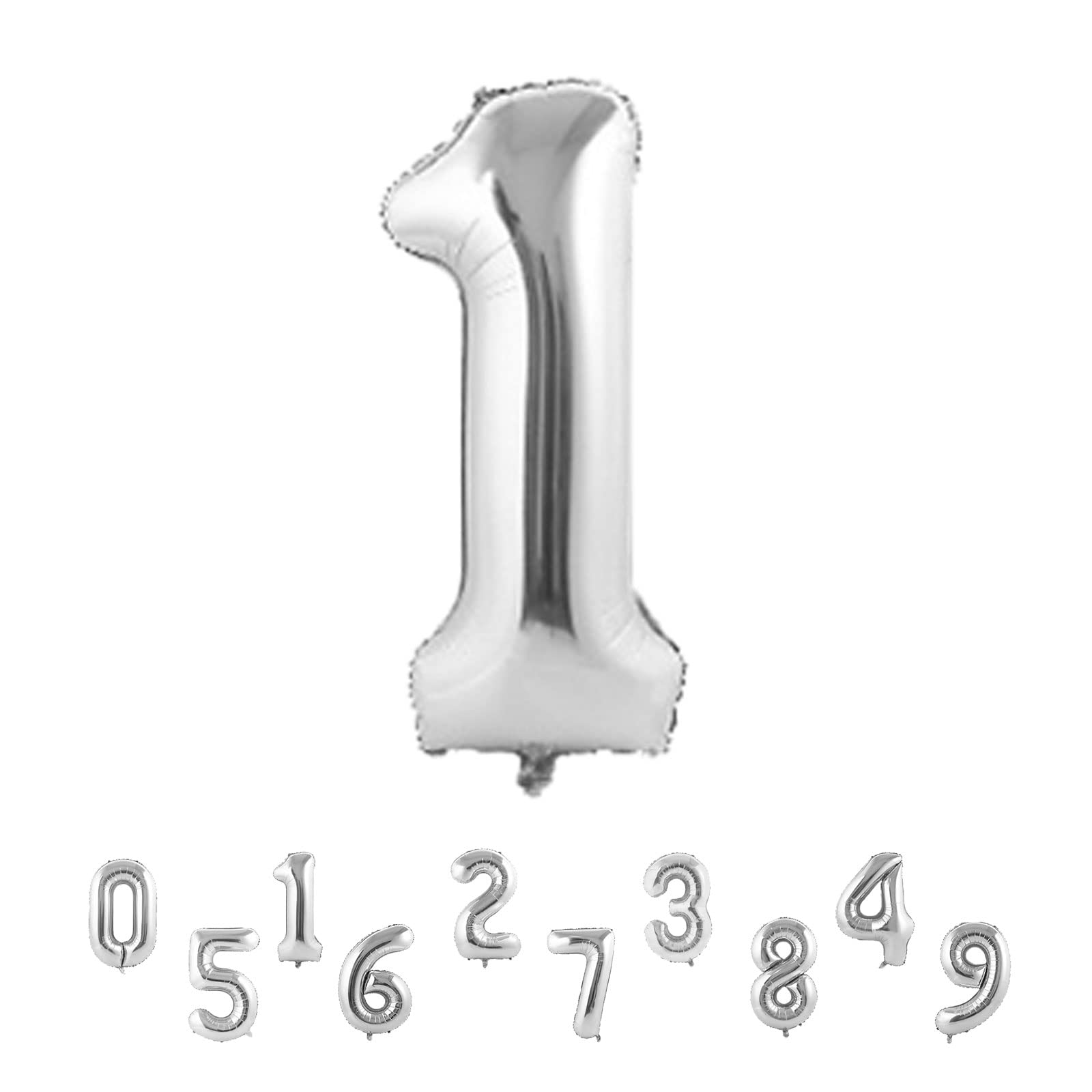 Amazon | シルバー 誕生日 数字 バルーン ナンバー バルーン 1