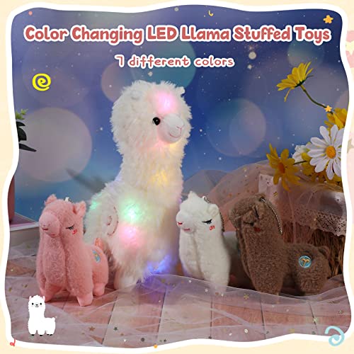Yilloog Llama Stuffed Animals With 3 Baby Llamas Light Up Led Alpaca Plush Stuffed Animal Set With Colorful Night Lights Bedtime Pal Gift For Birthday Gifts Home Sofa Decor #TOP4