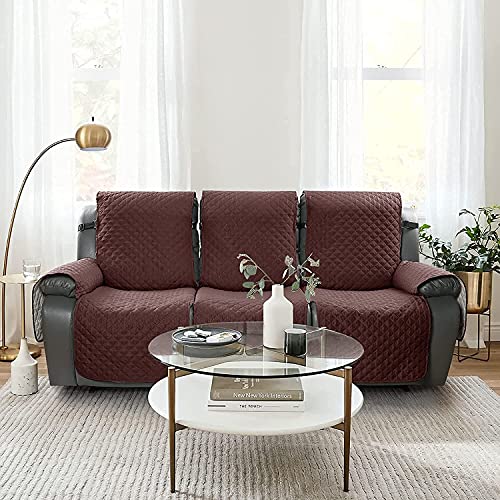 Funda de sofá reclinable de 3 plazas acolchada en color marrón protector para perros de 193cm 7