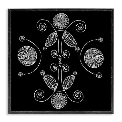 'Curved Fractals & Leaves'| Framed Giclee Art