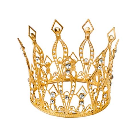 Minkissy Tiara Crown Crystal Rhinestone Tiara Queen Princess Pageant Crown Elegant Tiara Hair Accessory for Wedding Party Adults Style Golden Cover
