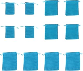 SKISUNO ベロア素材ドローストリング巾着袋12個セット 小型ガジェット収納用 多サイズ展開 ラッピング用品向け収納バッグ