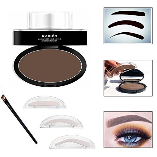 OYOTRIC Brosse à Sourcils Stamp Poudre +3 Sourcils Timbre pochoirs Waterproof Maquillage des Sourcils